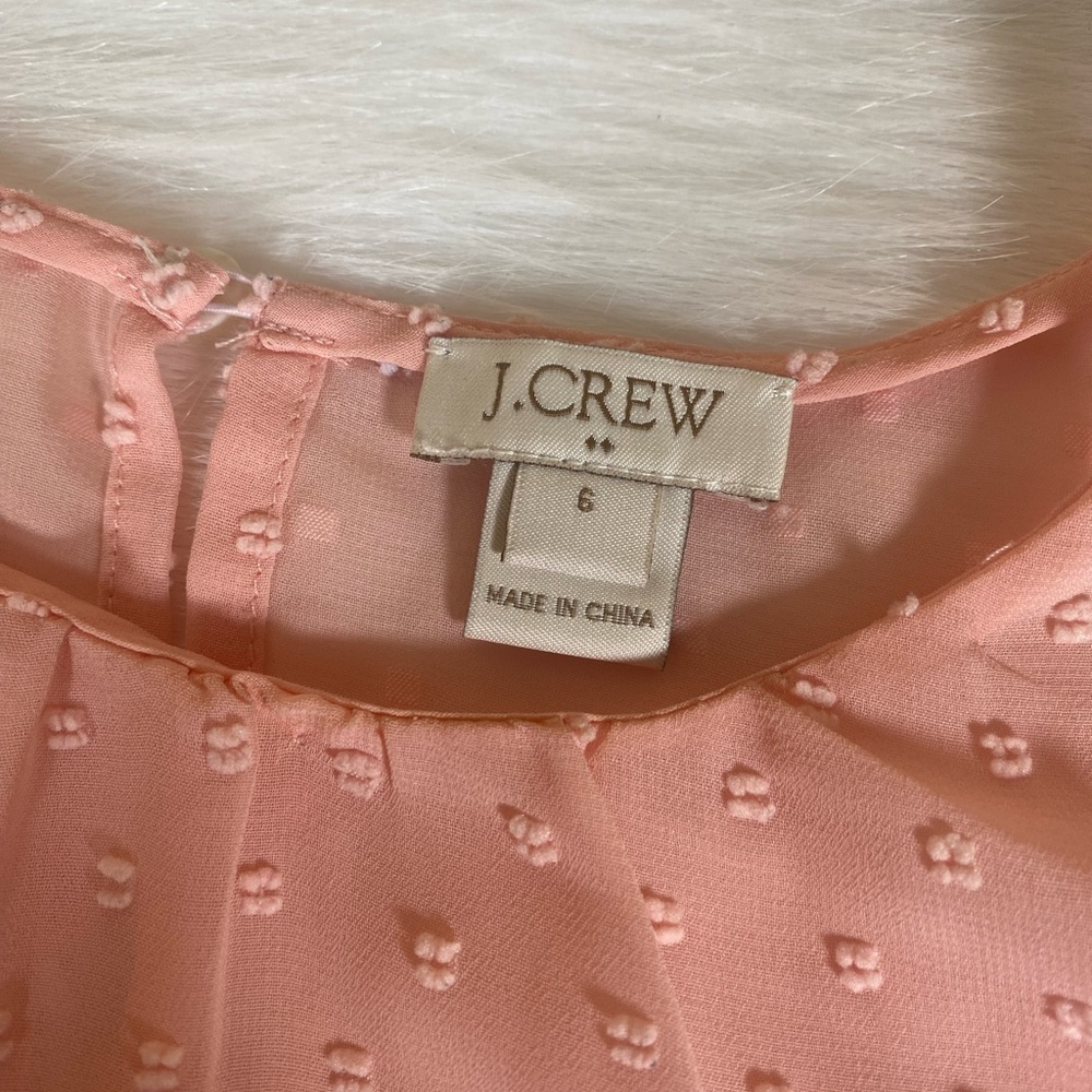 J.Crew sz 6 Sheer Pink Peplum Lightweight Blouse - Picture 3 of 7